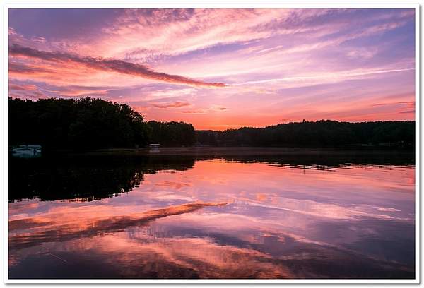2021 Sunset on Dayhuff Lake in Boon, Michigan on June...
