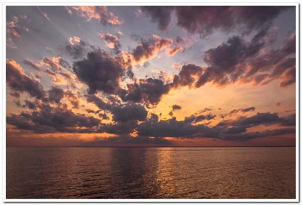 2021 Sunset on Lake Michigan at Peninsula Point Light in...