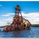 2021 Quincy Dredge #2 sunk in Torch Lake on the Keweenaw Peninsula of Michigan.
