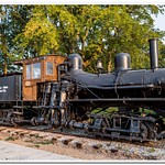 2021 Shay Steam Locomotive on display in the downtown park in Cadillac, Michigan