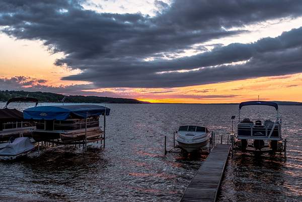 2022 Progression of a sunset  on Crystal Lake. by...