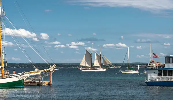 2023 The Tall Ship Manitou in West Grand Traverse Bay in...