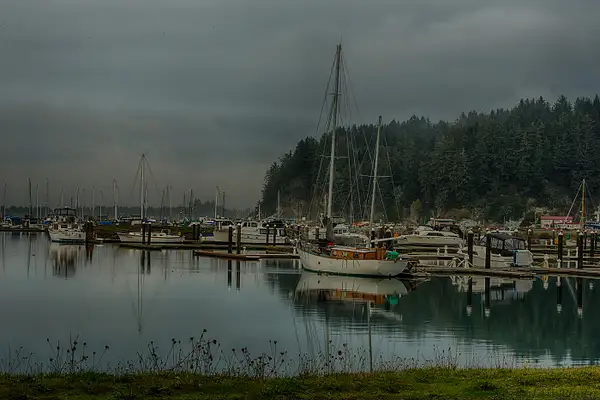 Cloudy Day At the Marina by jgpittenger