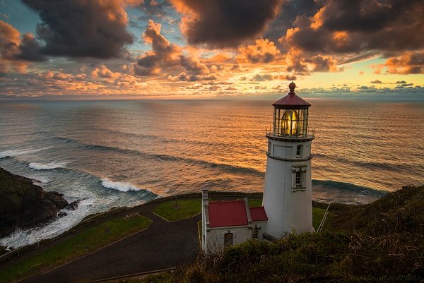 Horizontal Lighthouse At Sunset