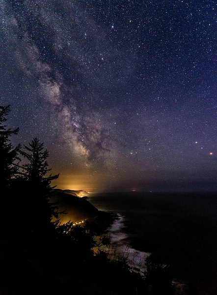 Looking Down the Coast At the Milky Way