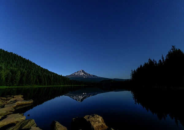 Mt Hood Reflected During the Blue Hour