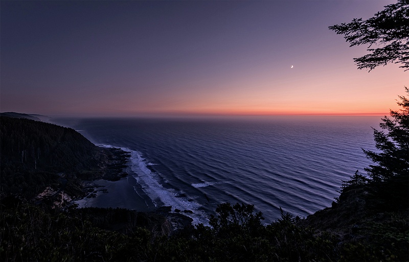 Twilight Moon from Cape Perpetua