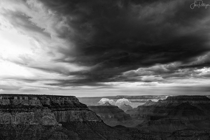 Storm Clouds Over the Canyon B and W