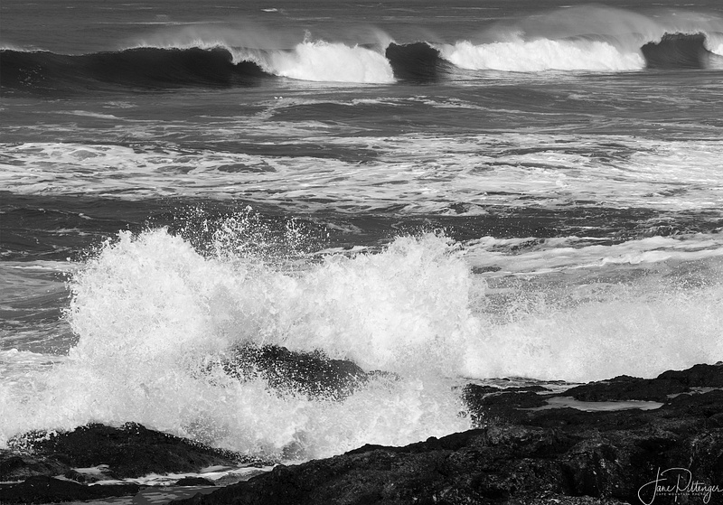 Black and White Yachats Surf cropped