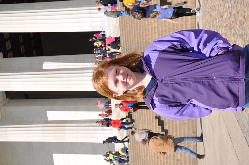 Jenna in front of Lincoln Memorial