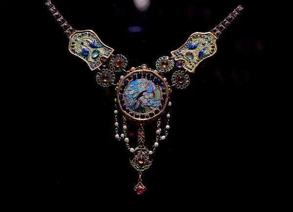 Tiffany Art Necklace Front-Peacock by CherylsShots