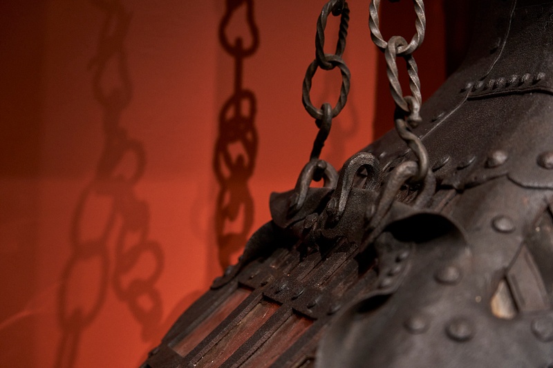 Tiffany's iron fireplace hood-close up