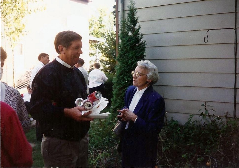 Rich Mercer talking to Mary Alice Drossel Sep 1993