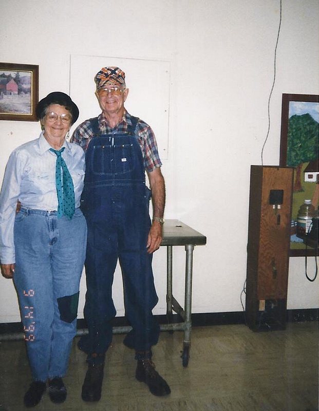 Mildred Abrahamson & Rick at Sr Center Hobo Day 1999