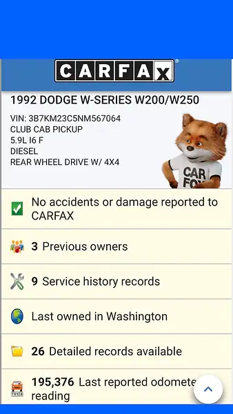 1992 Dodge Ram 4x4 Extra Cab Diesel 194k Miles by...
