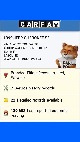1999 Jeep Cherokee 151k Miles by NWClassicsInvestments...