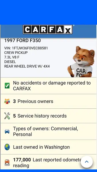 1997 Ford F350 Crew Cab 4x4 Diesel 200k Miles by...