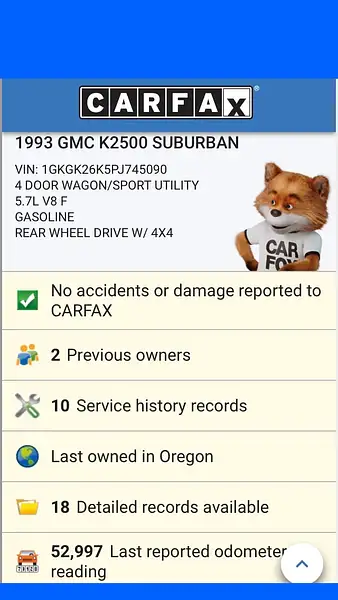 1993 GMC SUBURBAN 2500 4X4 57k Miles by...