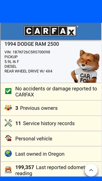 1994 Dodge Ram 2500 Reg Cab 4x4 Diesel 199k Miles by...