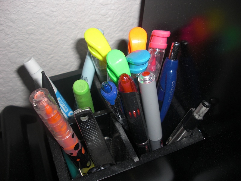 Highlighters and pens