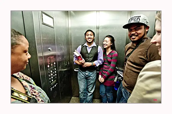 On elevator by Gino De  Grandis