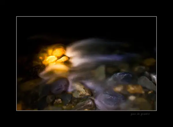 Along the Merced River by night by Gino De  Grandis
