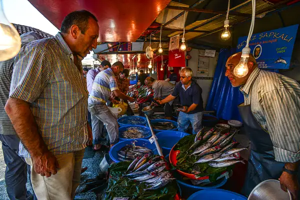 ISTANBUL Fish Market at Galata Bridge by Gino De  Grandis