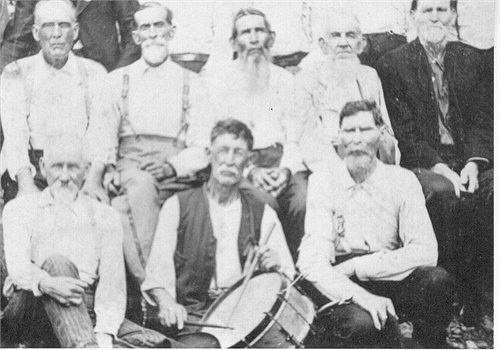 4 Charles M Andres, front center, Civil War Reunion