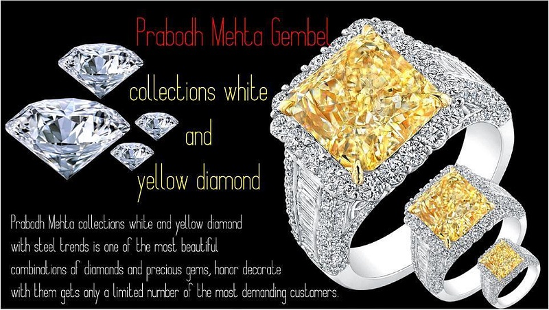 Prabodh Mehta Gembel Collections white and yellow diamond