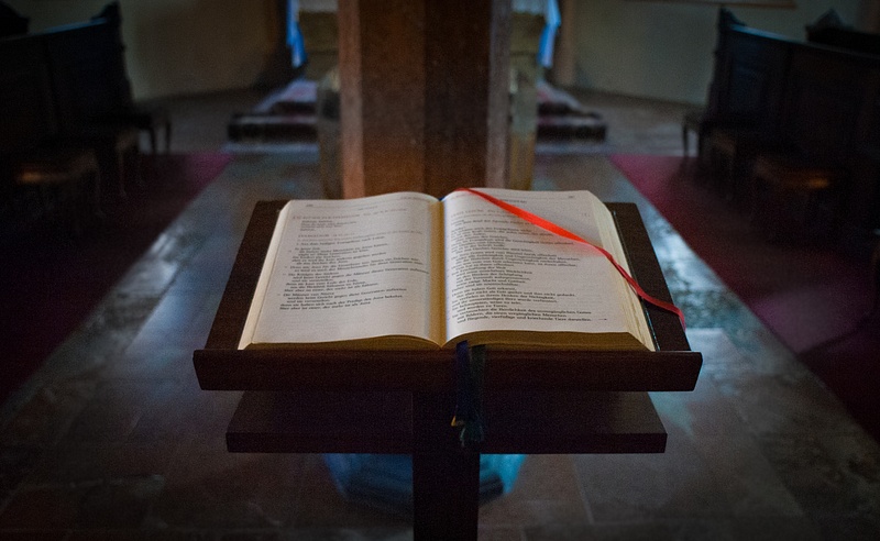 Old bible in an old church