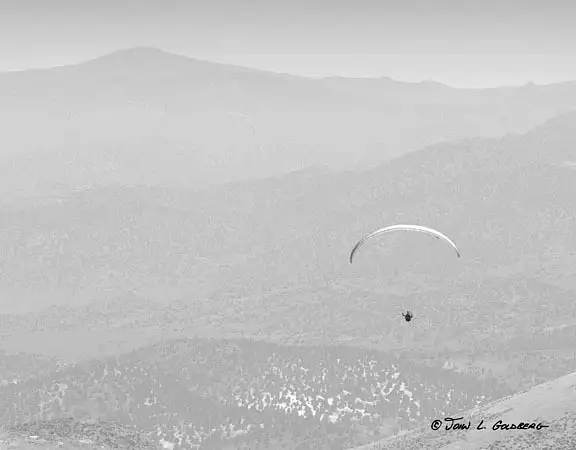 100820001BW_Paraglider_at_Copper_Mt by John Goldberg