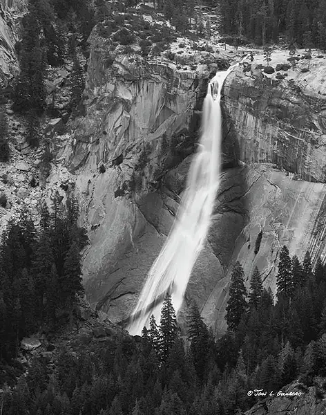 150404044BW Vernal Falls from Washburn Point at Night by...