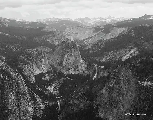 150405002BW Nevada and Vernal Falls from Washburn Point...