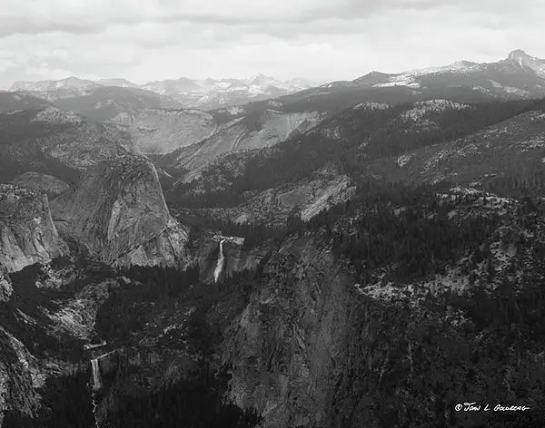 150405005BW Nevada and Vernal Falls from Washburn Point...