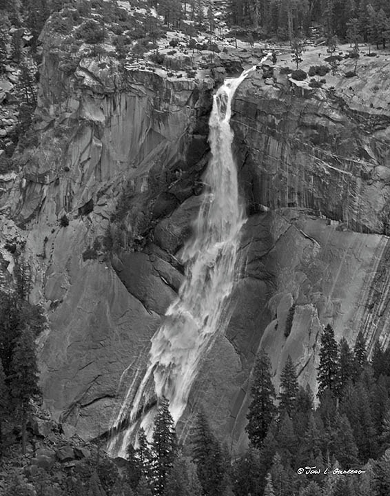 150405011BW Vernal Falls from Washburn Point
