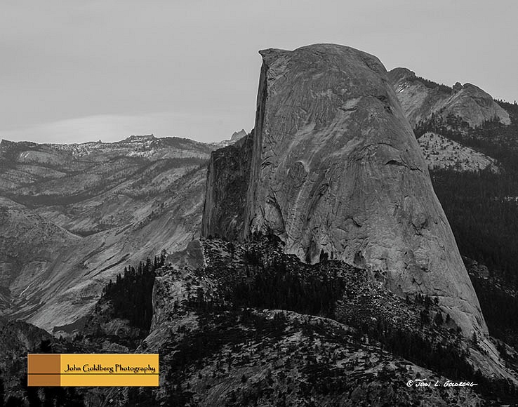 150404043BW Half Dome from Washburn Point at Night