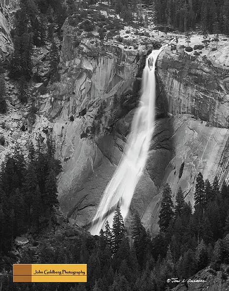 150404044BW Vernal Falls from Washburn Point at Night by...