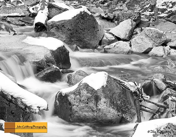 160103031BW Rapids on Tenaya Creek near Mirror Lake by...