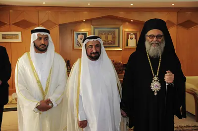 البطريرك يوحنا العاشر يلتقي حاكم الشارقة الشيخ سلطان القاسمي