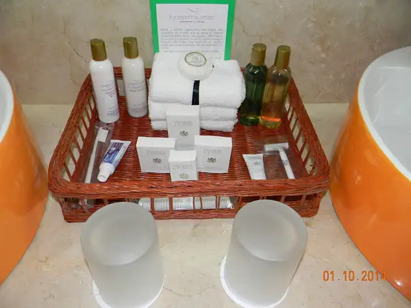 Toiletries provided in Xhale rooms by Lovethesun