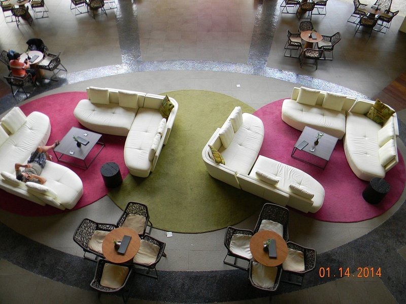 Birdseye view of the seating area in the Wink Bar