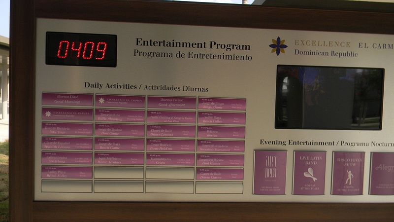 Program board next to Theater