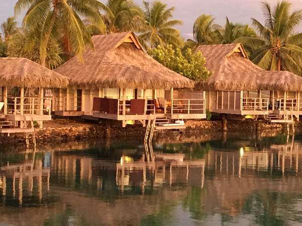 View of our bungalow - with the raft on the platform by...