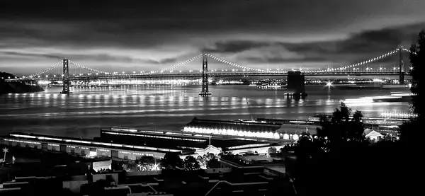 Bay Bridge At Night-Marvin Miller-EPSA by Yerba Buena...