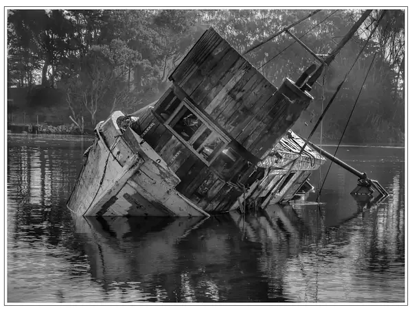 Derelict Boat in Monochrome-Joan Field, APSA by Yerba...