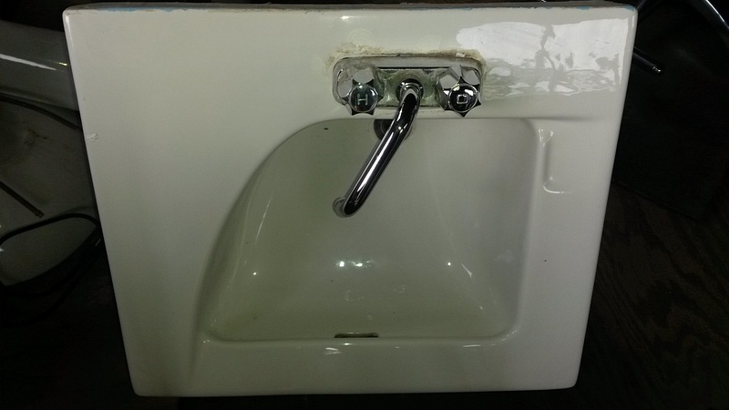 PL001 - wall mtd bath sink w/ faucet - $30