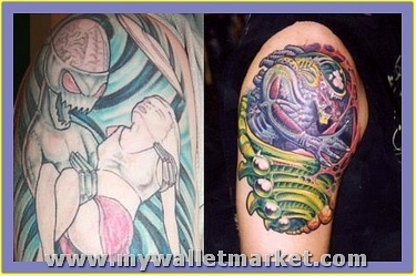 colored-ink-alien-with-girl-and-alien-tattoos-on-shoulders