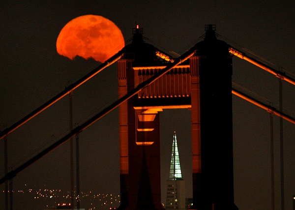Moon Through Golden Gate