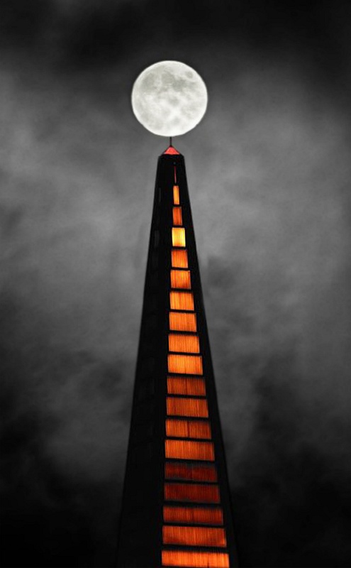 Pyramid Moon Over San Francisco