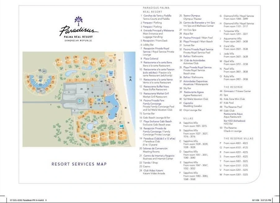 Paradisus Palma Real Resort Map by flipflopman
